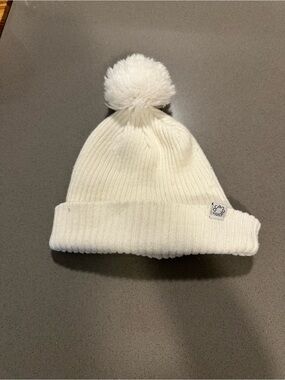 White Pom Pom Knit Beanie